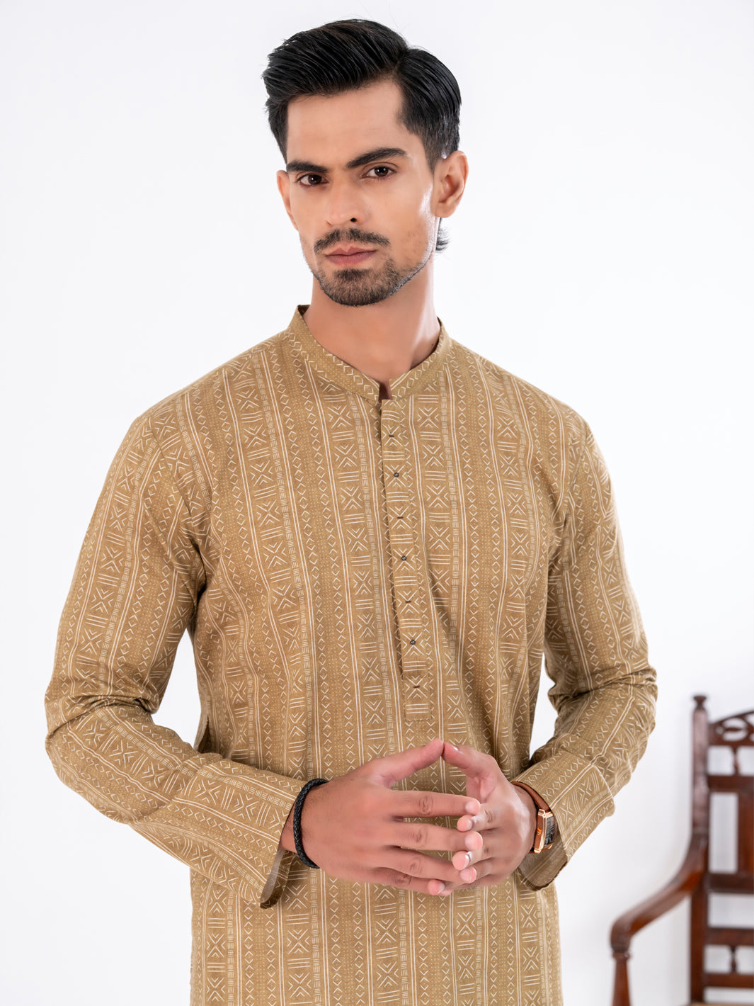 Light Green Cotton Kurta - AL-K-1189