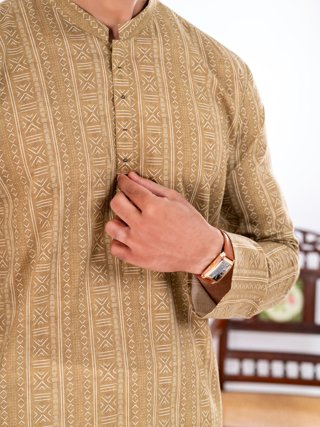 Light Green Cotton Kurta - AL-K-1189