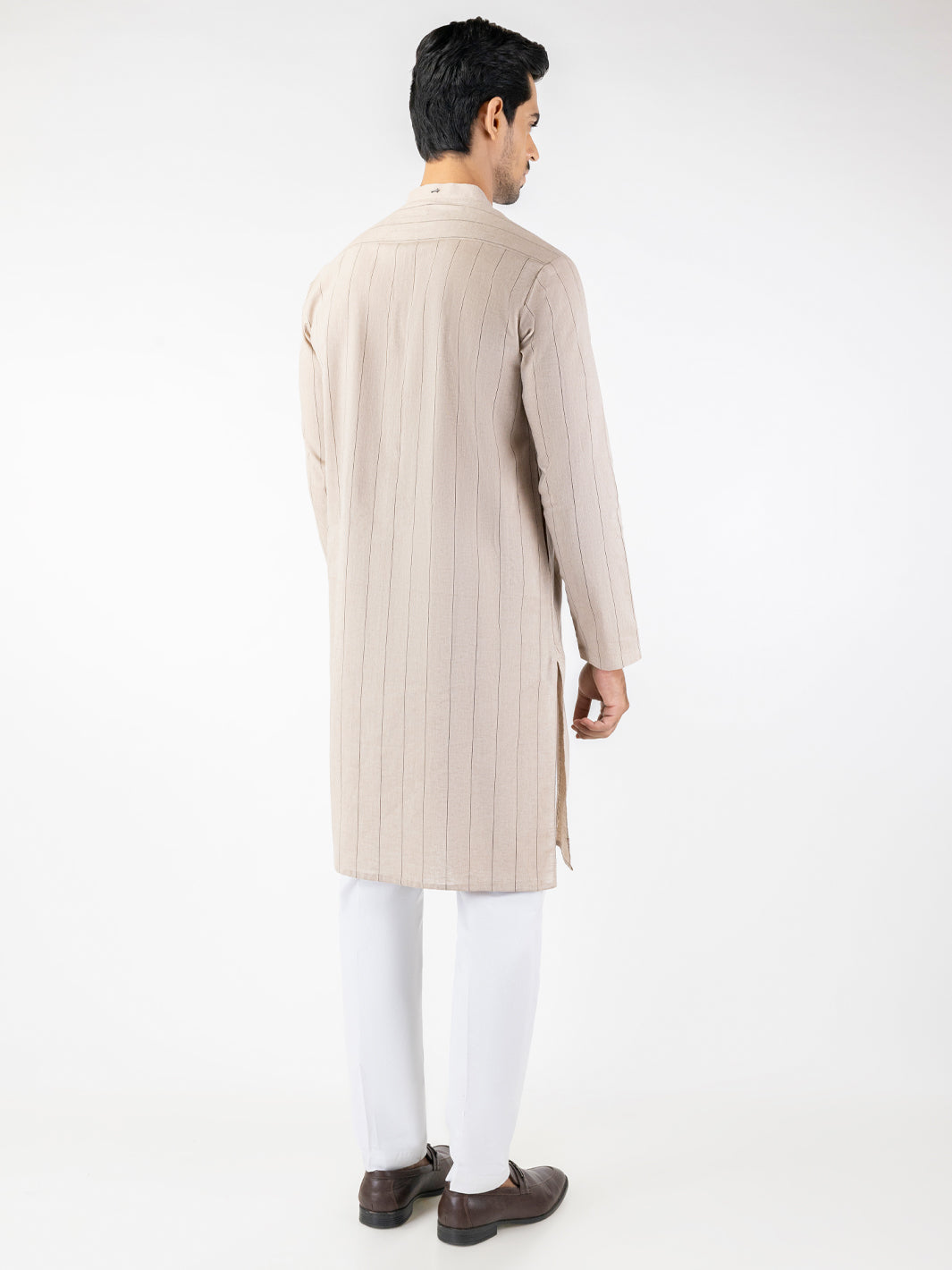 Beige Blended Kurta - AL-K-1252
