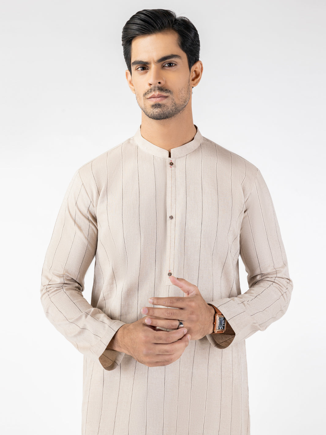 Beige Blended Kurta - AL-K-1252