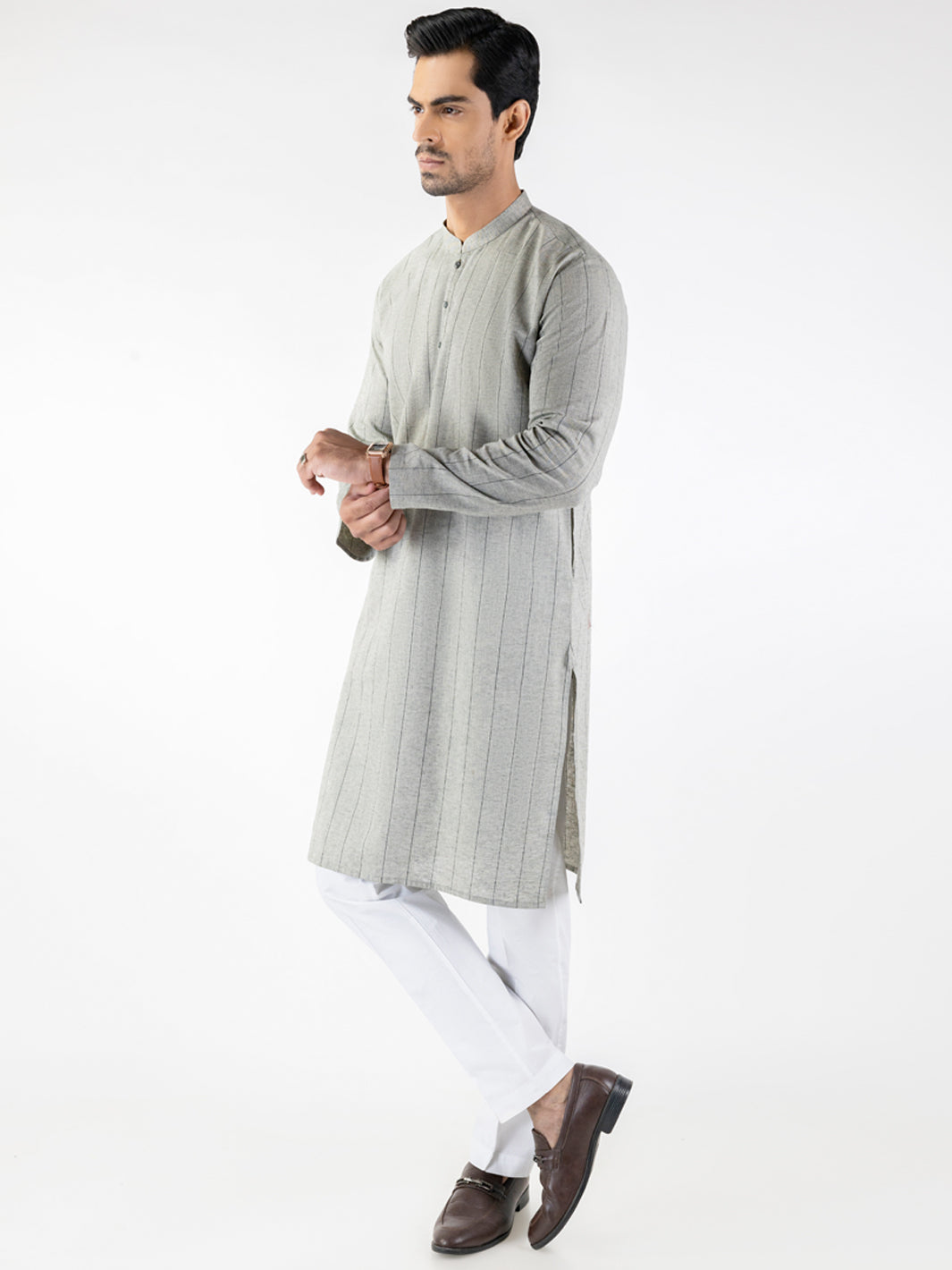 Green Blended Kurta - AL-K-1253