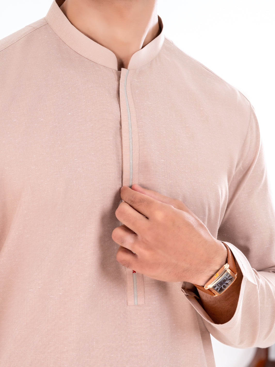 Beige Blended Kurta - AL-K-1277A
