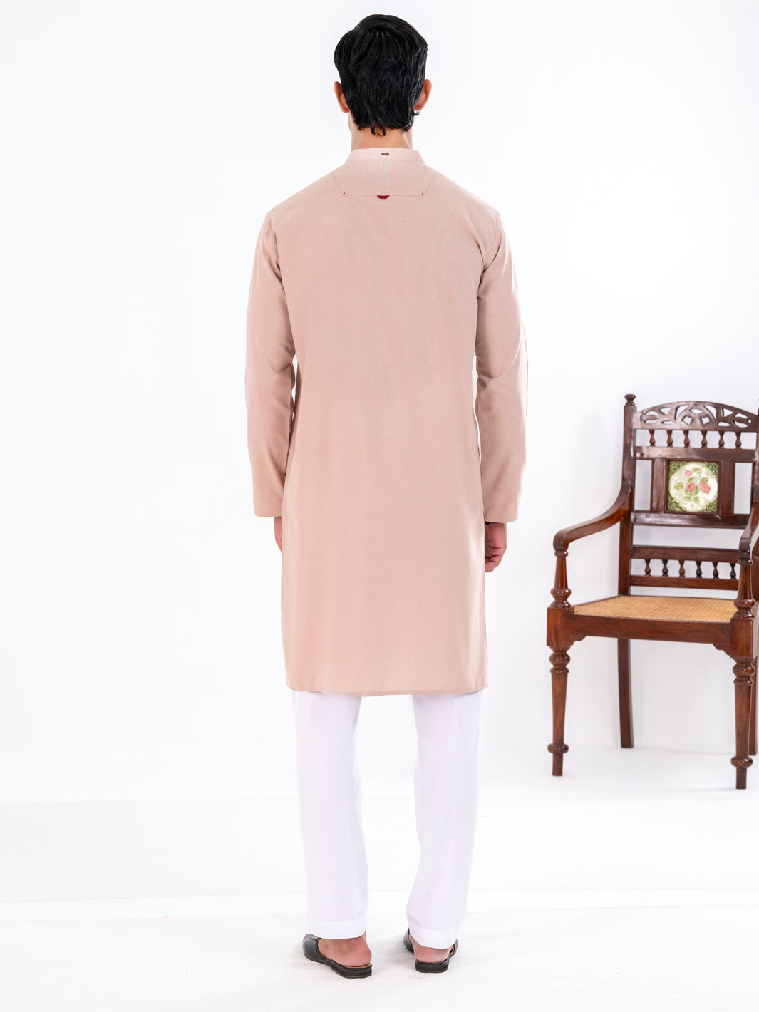 Beige Blended Kurta - AL-K-1277A