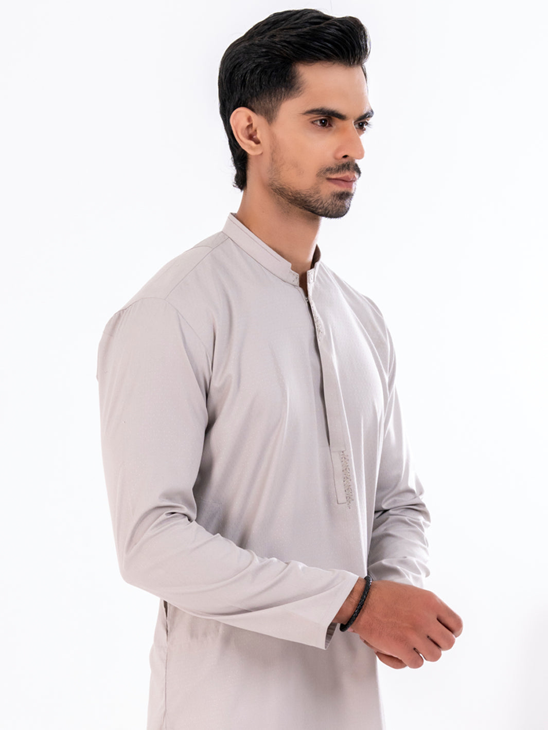 Ash Grey Blended Kurta - AL-K-1280