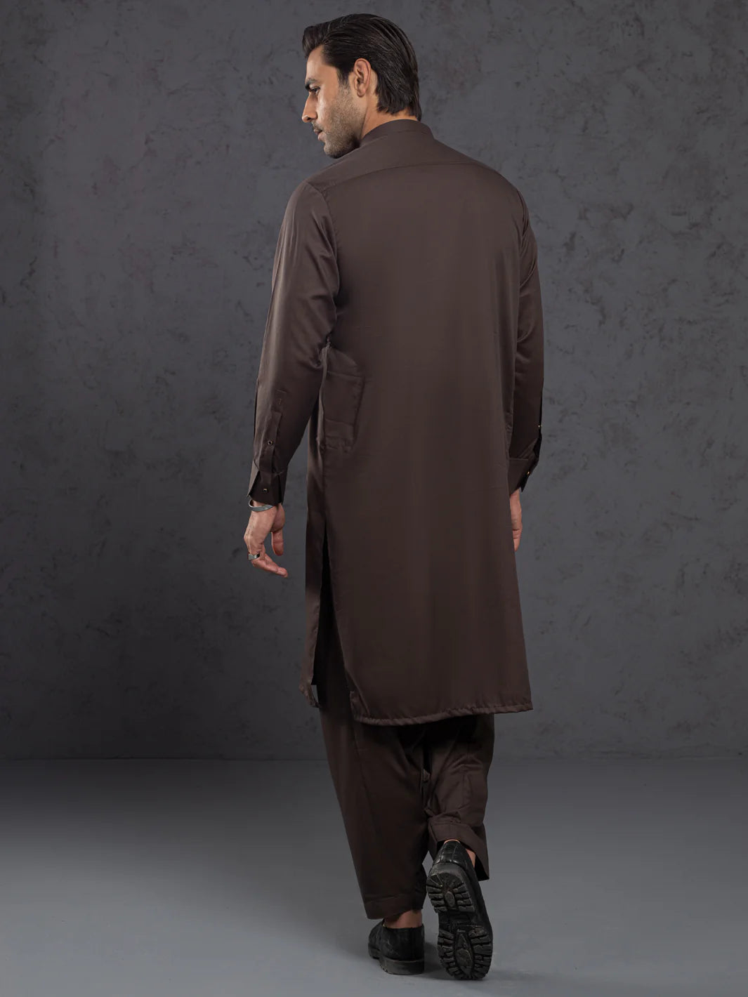 Brown Blended Kameez Shalwar - ALET-KS-1015-R2