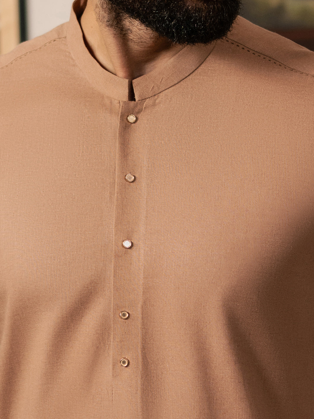 Brown Blended Kameez Shalwar - AL-KS-3184
