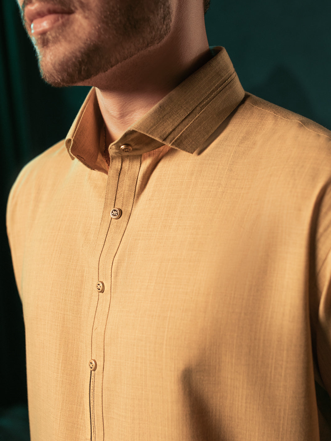 Beige Blended Kameez Shalwar - ALWA-KS-365