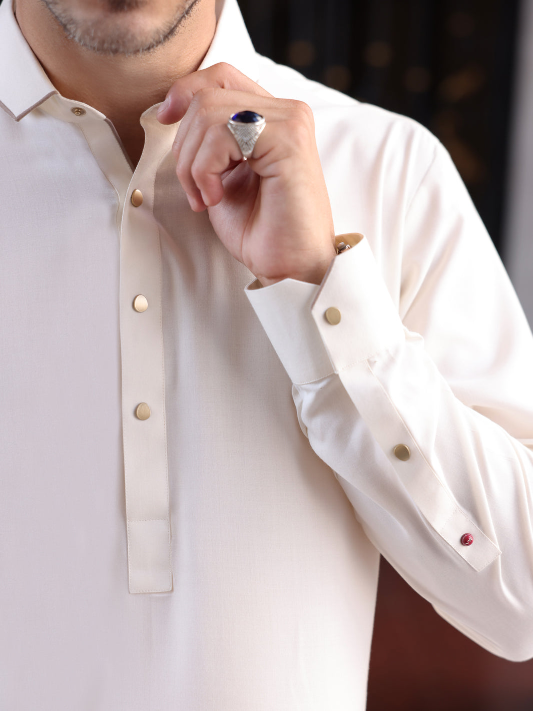 Off White Blended Kameez Shalwar - ALWA-KS-418 - Almirah Online