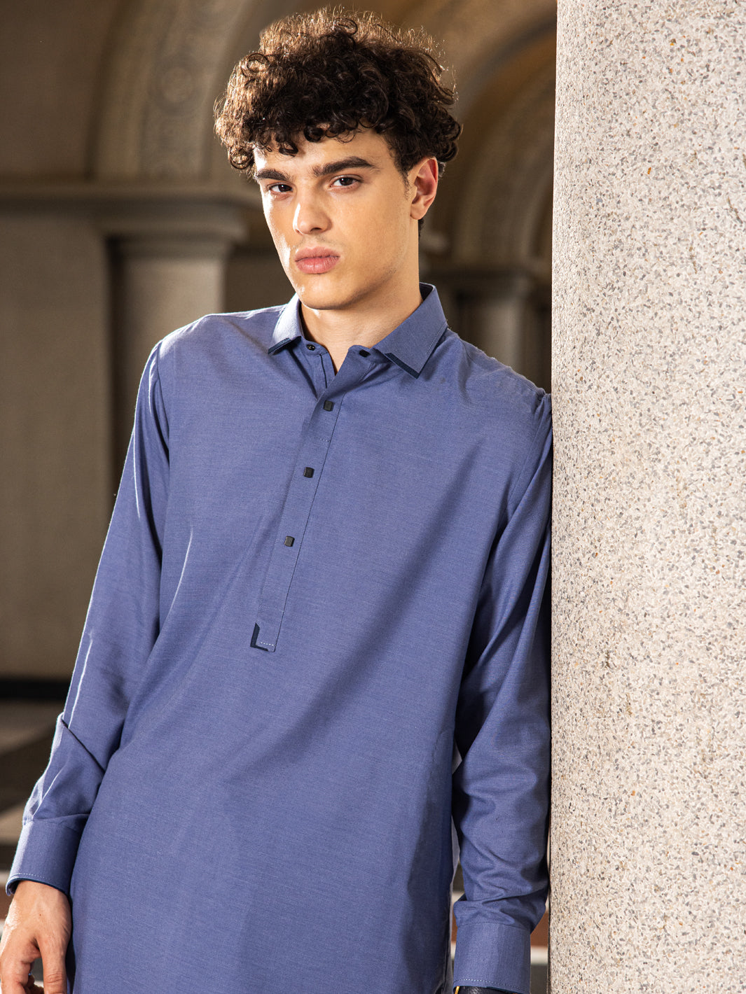 Blue Blended Kameez Shalwar - ALWA-KS-428 - Almirah Online