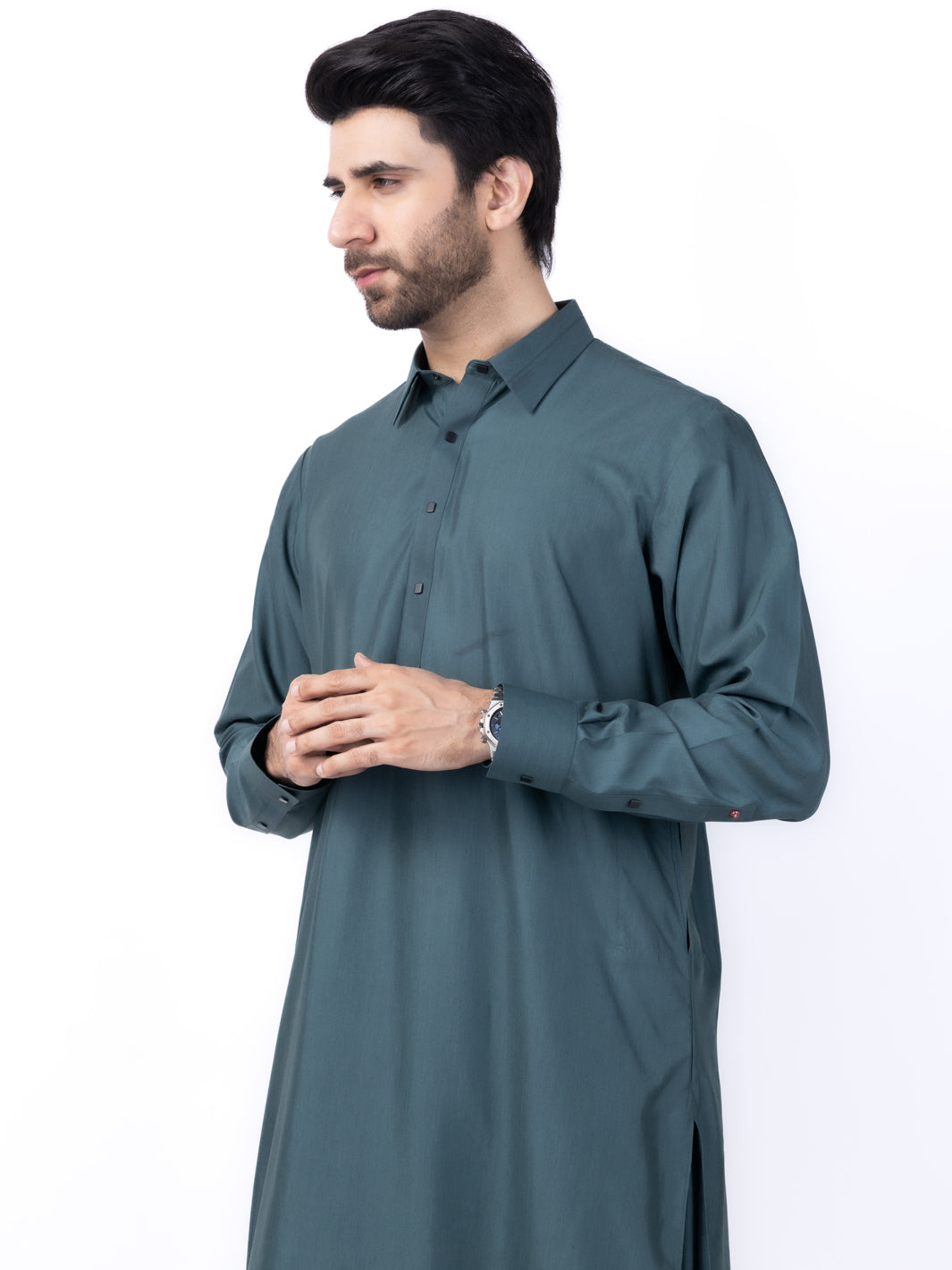 Green Blended Kameez Shalwar - ALWA-KS-437 - Almirah Online