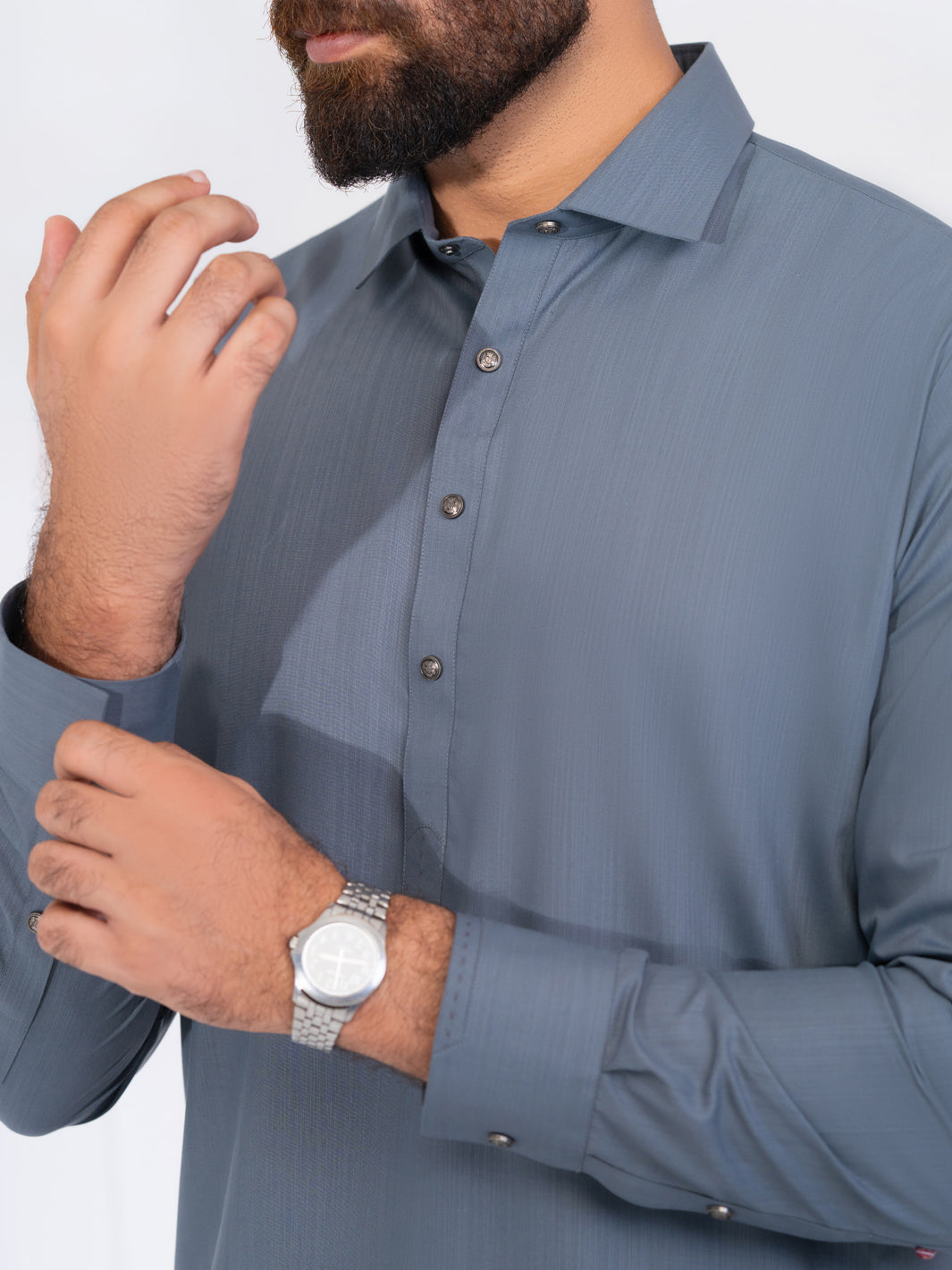 Grey Blended Kameez Shalwar - ALWA-KS-560