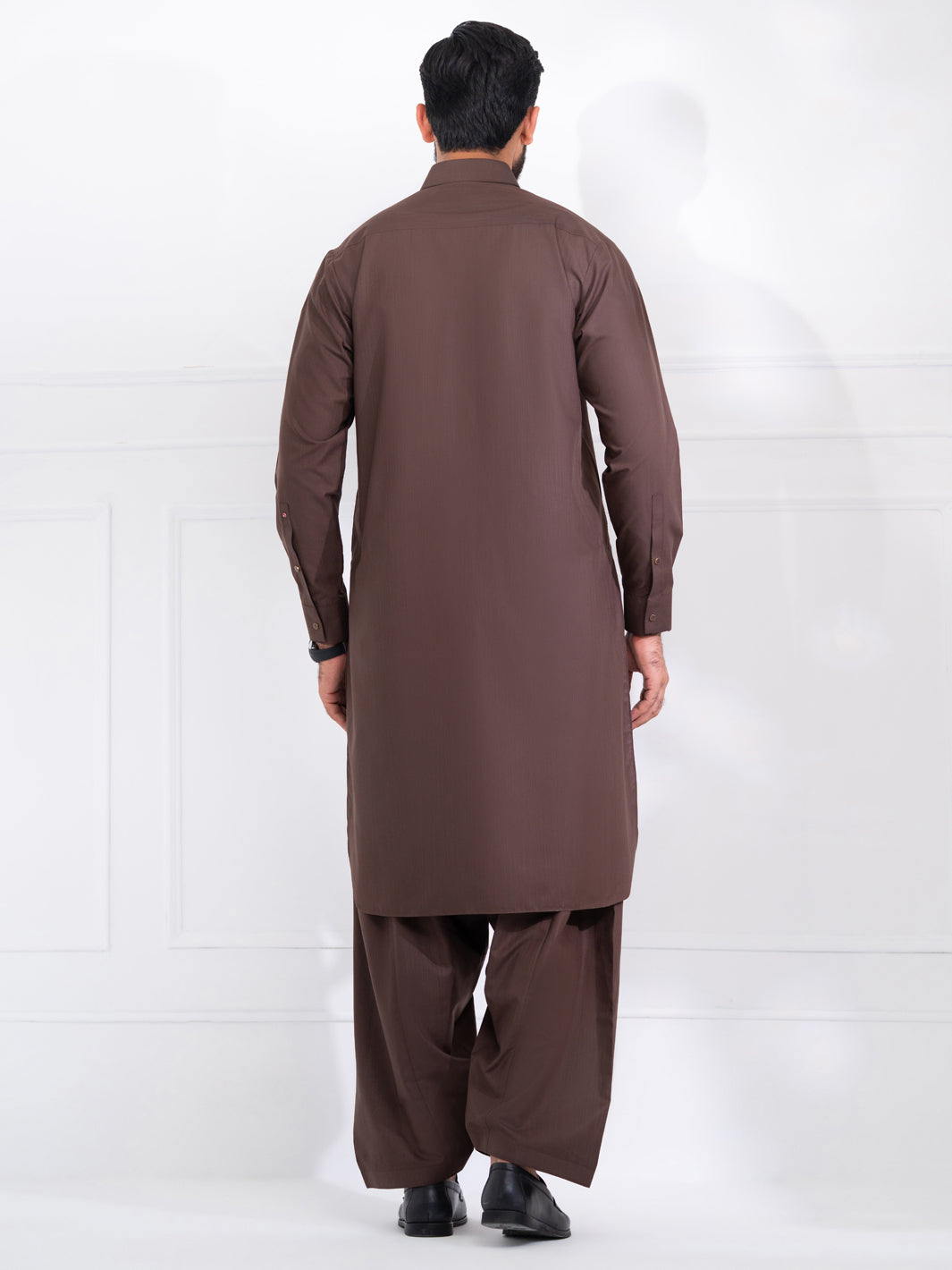 Brown Blended Kameez Shalwar - ALWA-KS-561A