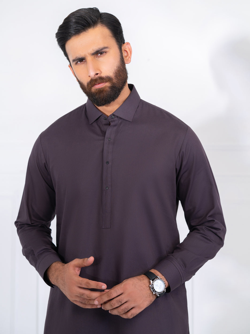 Dark Purple Blended Kameez Shalwar - ALWA-KS-567
