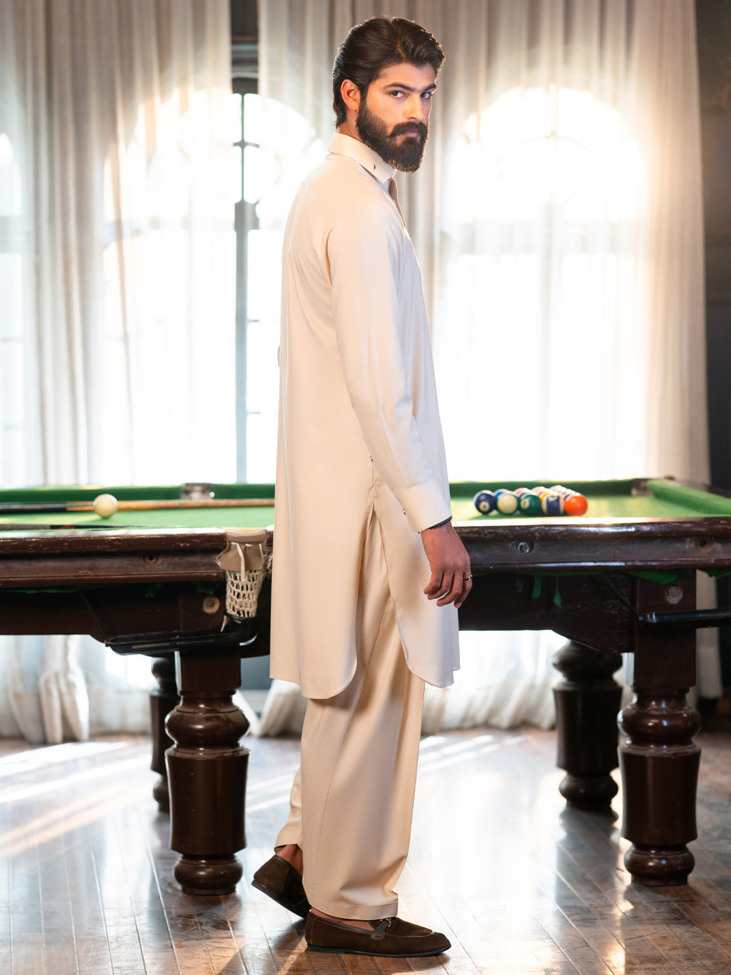 Cream Cut & Sew Kameez Shalwar - ALWA-KS-614