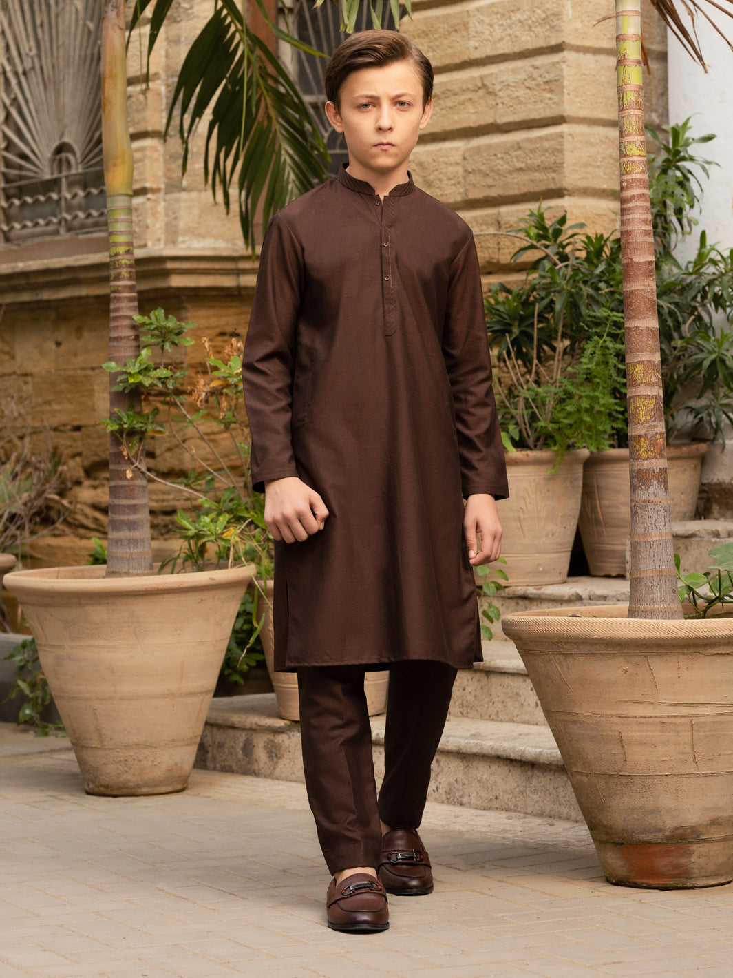 Dark Brown Blended Kurta Trouser - ALT-KT-052