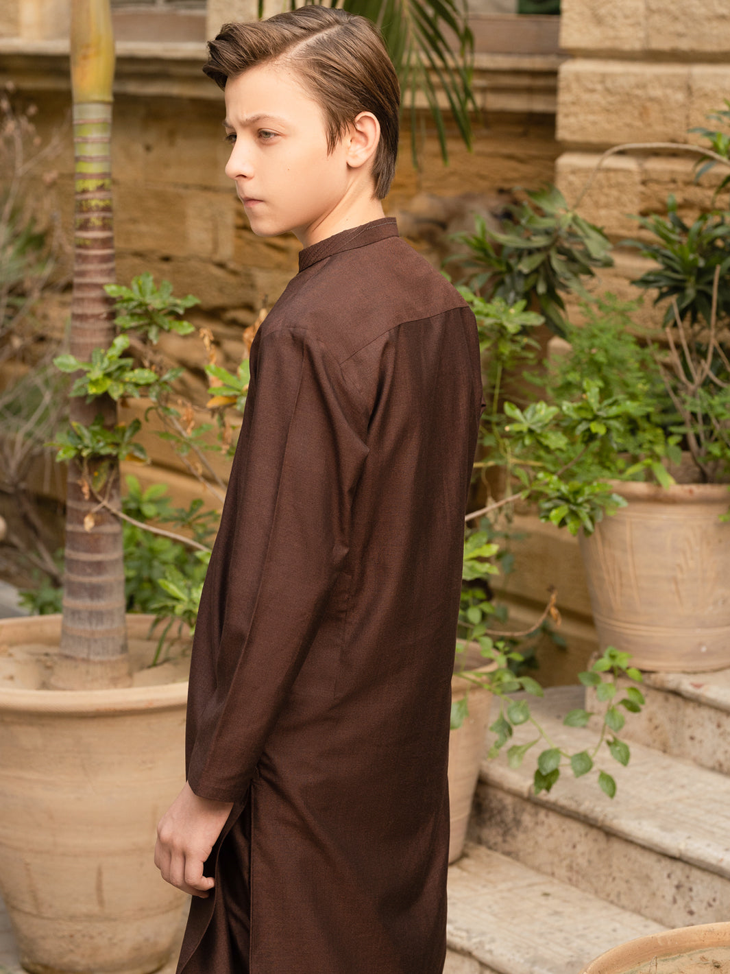 Dark Brown Blended Kurta Trouser - ALT-KT-052