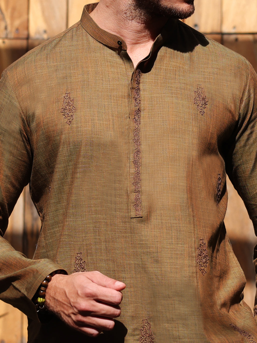 Green Cotton Kurta Trouser - AL-KT-2930 - Almirah Online