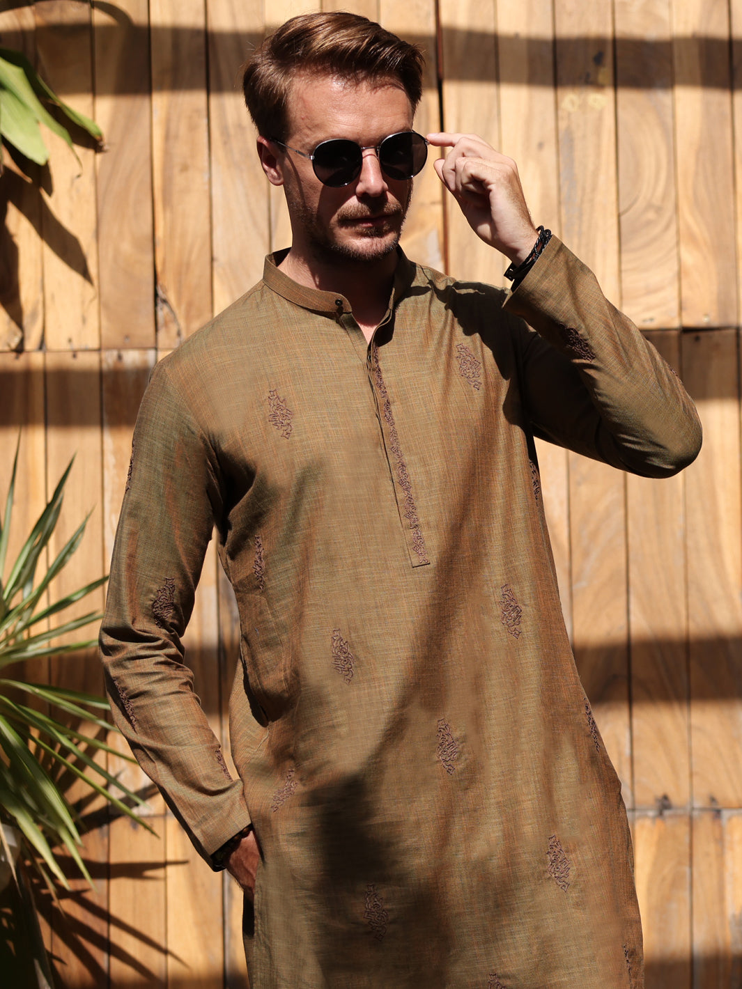 Green Cotton Kurta Trouser - AL-KT-2930 - Almirah Online