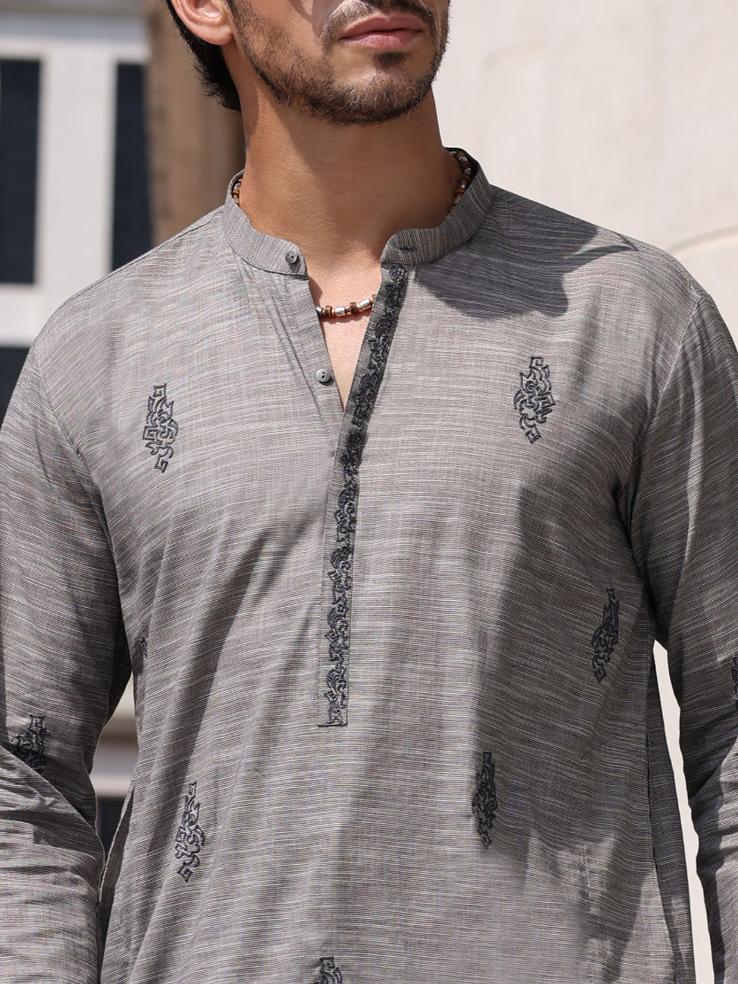 Grey Cotton Kurta Trouser - AL-KT-2932 - Almirah Online