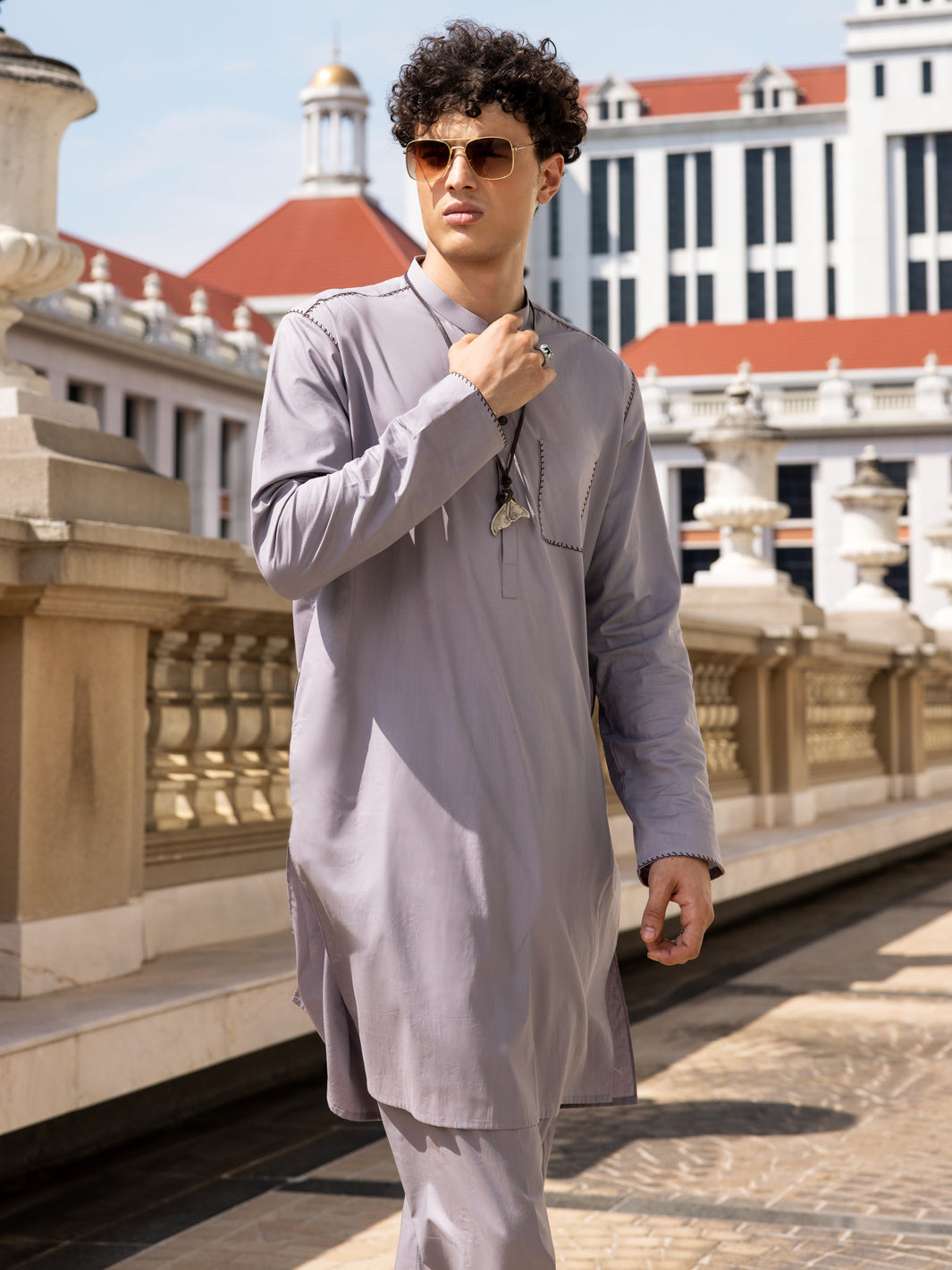 Dull Purple Cotton Kurta Trouser - AL-KT-2988 - Almirah Online