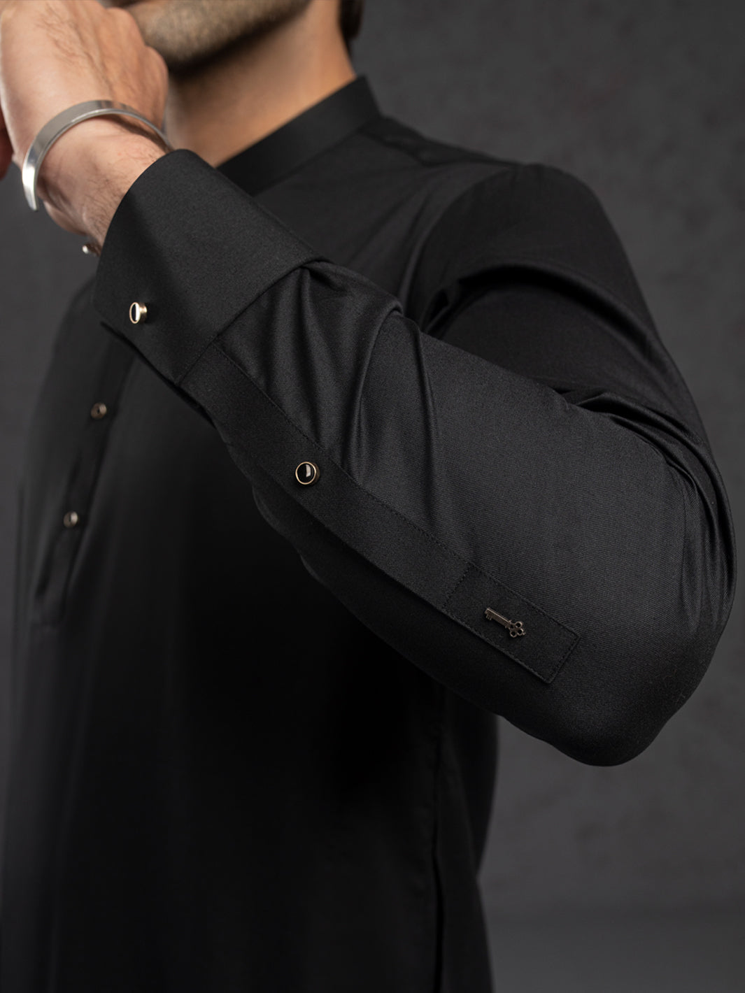 Black Plain Kurta Trousers - ALET-KT-3004