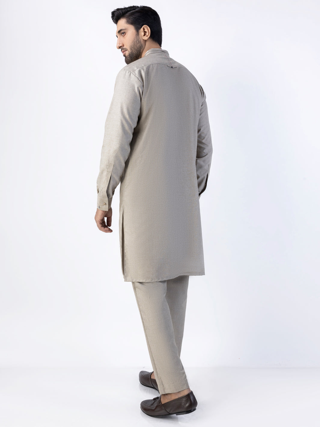 Khaki Blended Kurta Trouser - AL-KT-3015