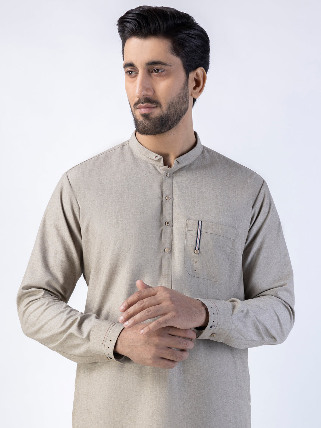 Khaki Blended Kurta Trouser - AL-KT-3015