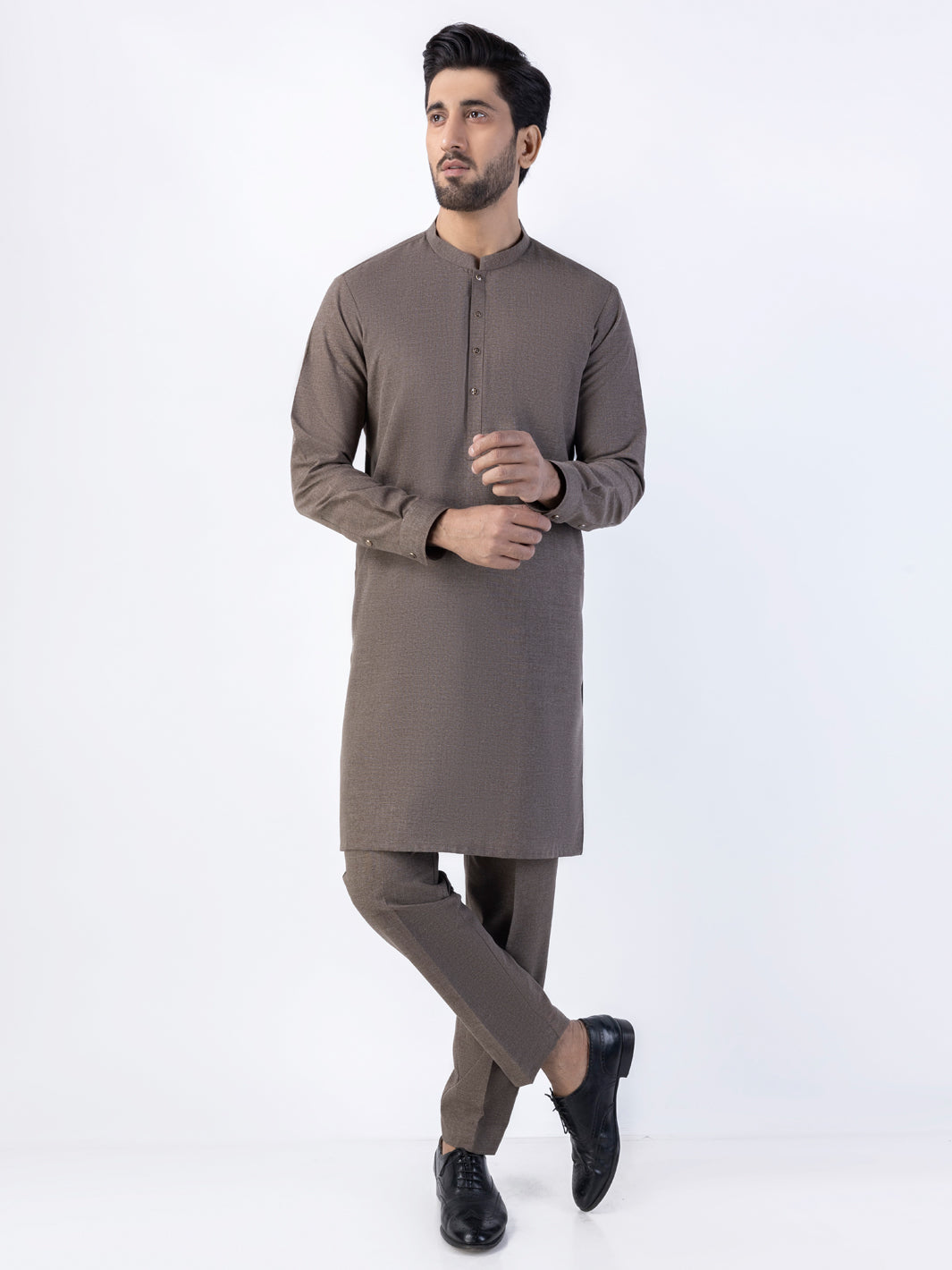 Brown Blended Kurta Trouser - AL-KT-3024B