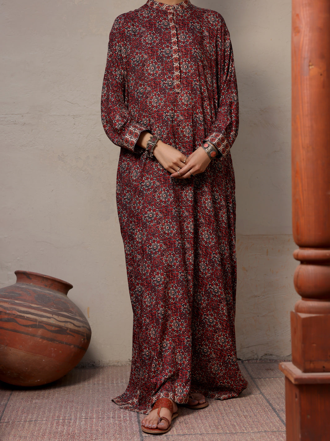 Maroon Viscose Tunic - ALCR-LK-1060