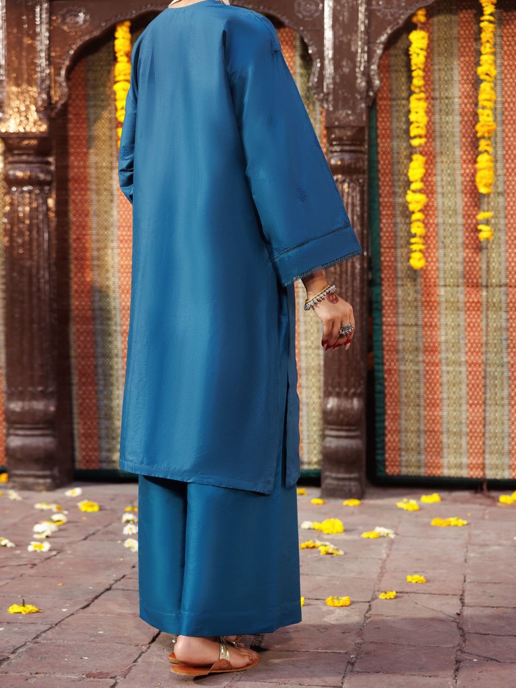 Turquoise Cambric Kurti - ALP-LK-1063