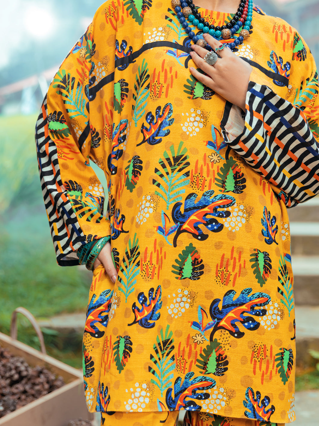Yellow Khaddar Tunic - AWP-LK-605