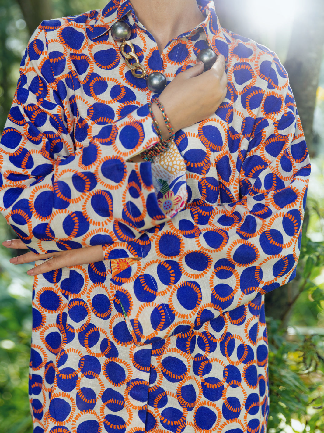 Blue Khaddar Tunic - AWP-LK-606B