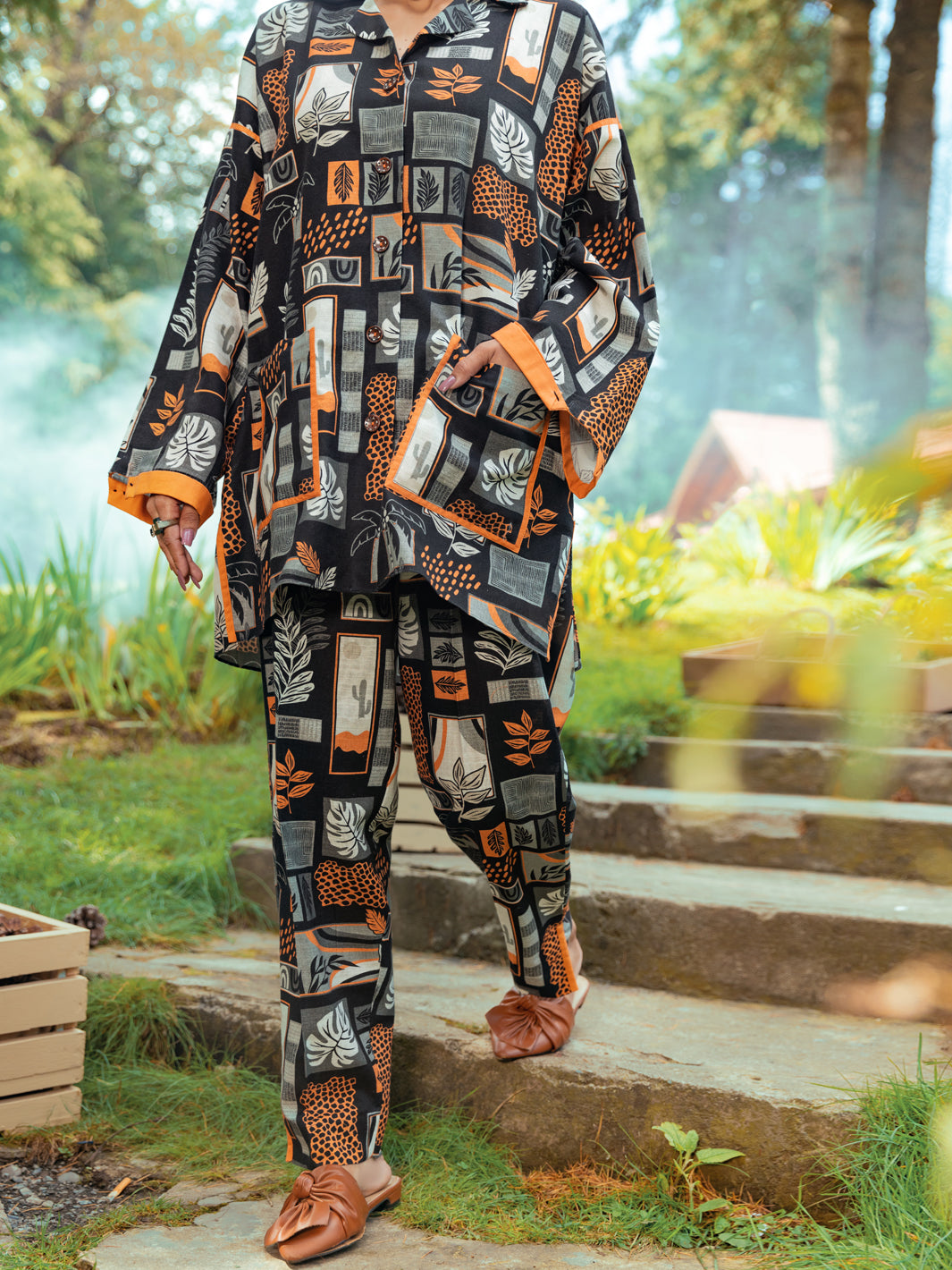 Black Khaddar Tunic - AWP-LK-607