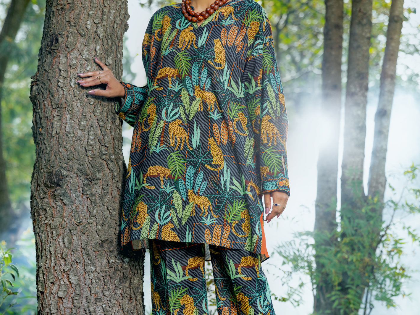Green Khaddar Tunic - AWP-LK-609