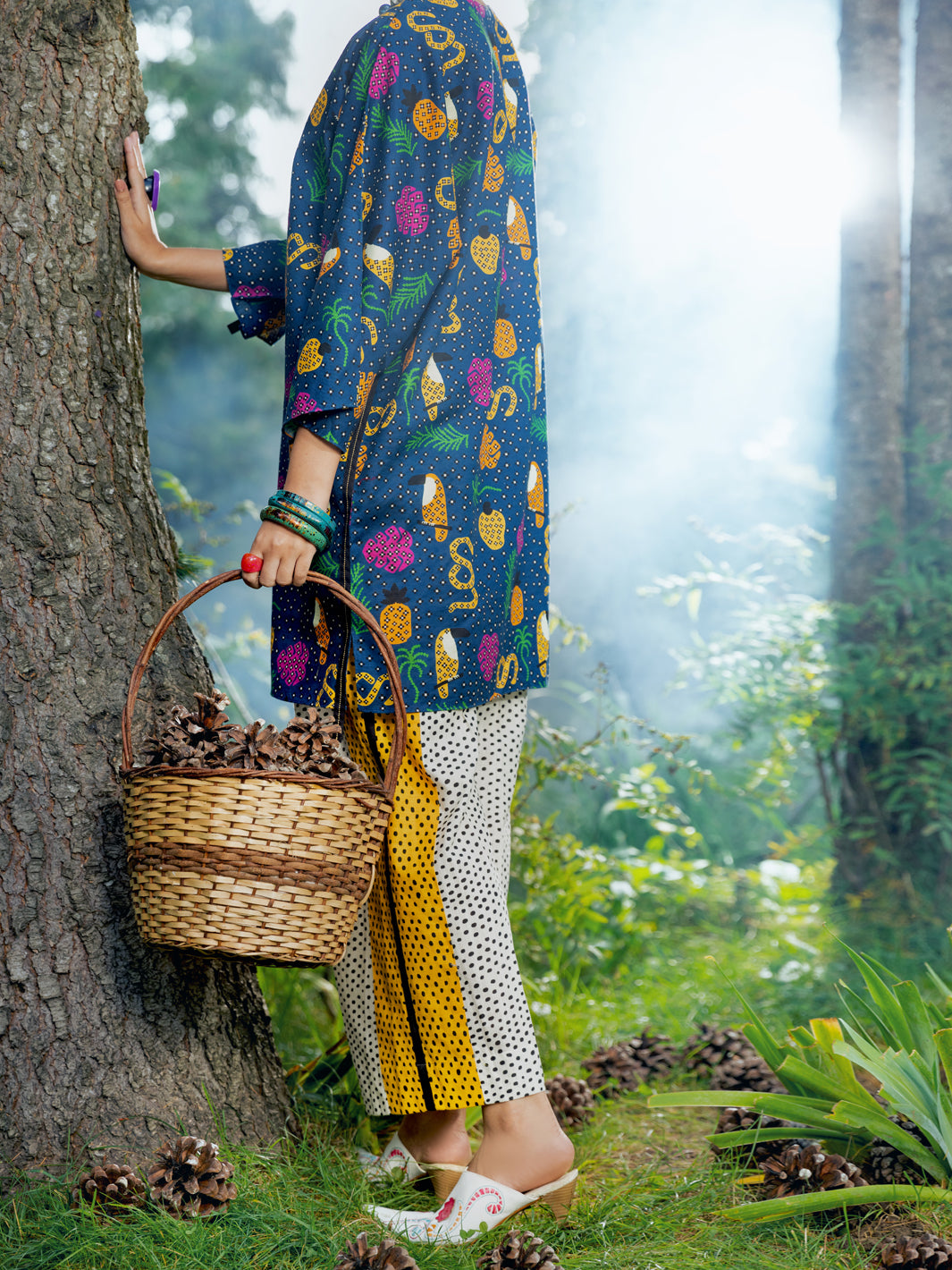 Teal Khaddar Tunic - AWP-LK-610