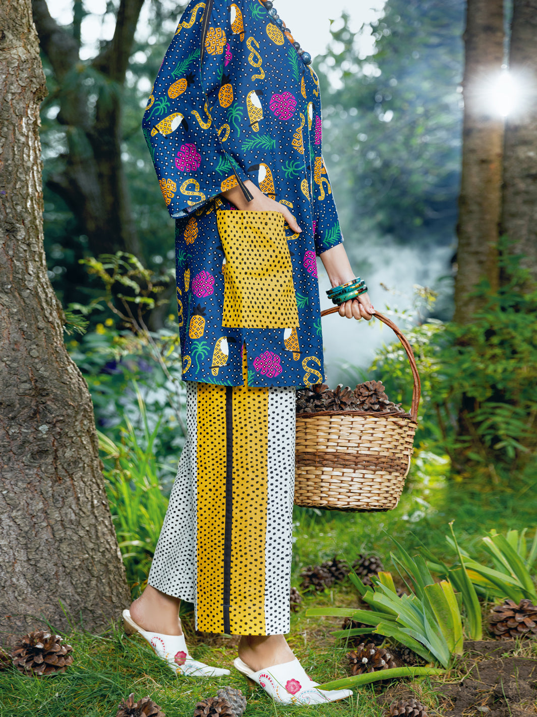 Teal Khaddar Tunic - AWP-LK-610