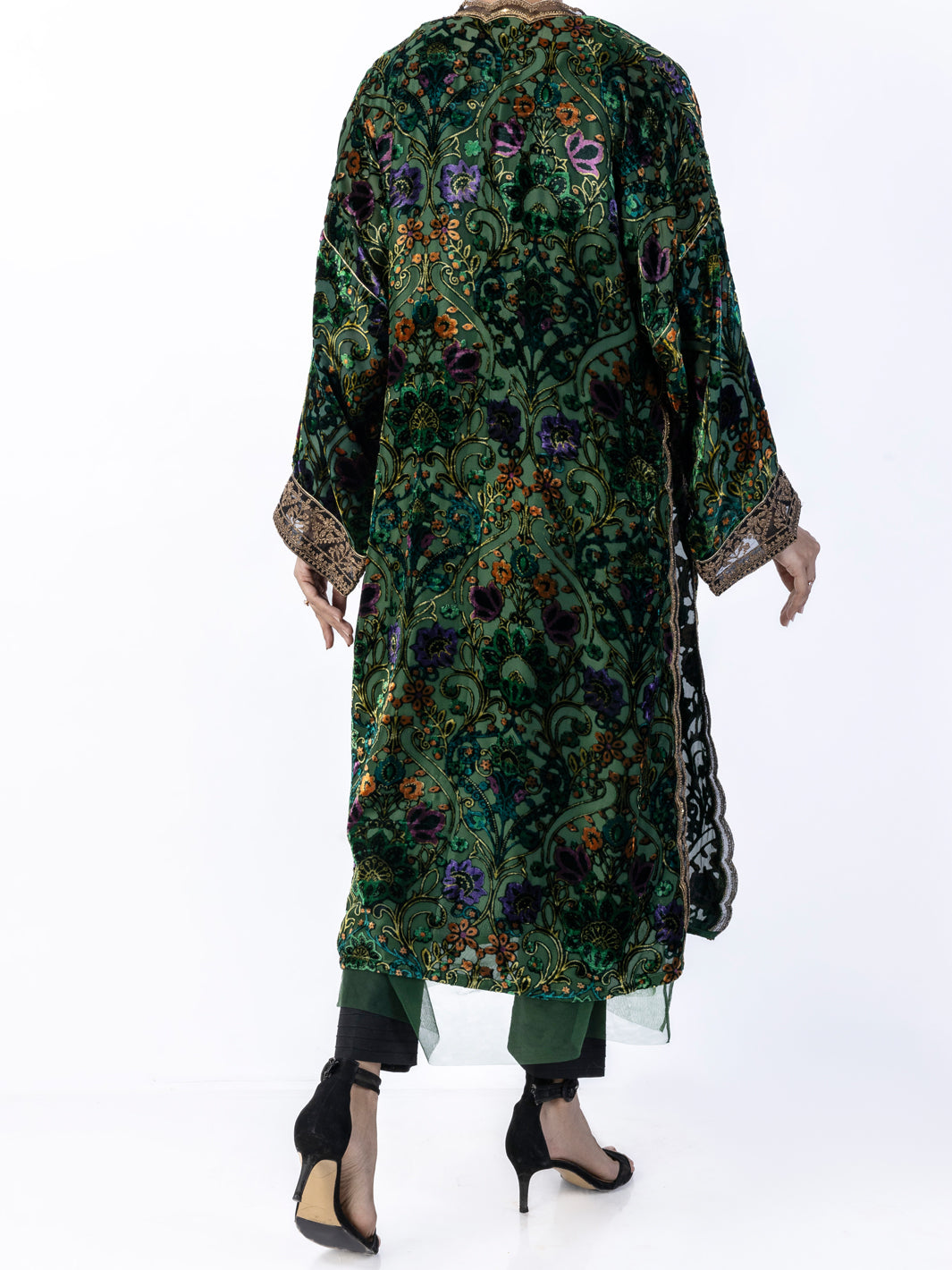 Green Burn Out Tunic - AWP-LK-637 - Almirah Online