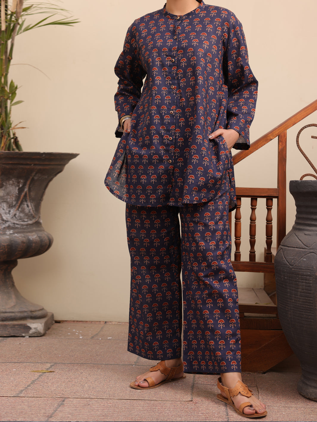 Blue Cotton 2 Piece Stitched - ALCR-2PS-LKS-1063