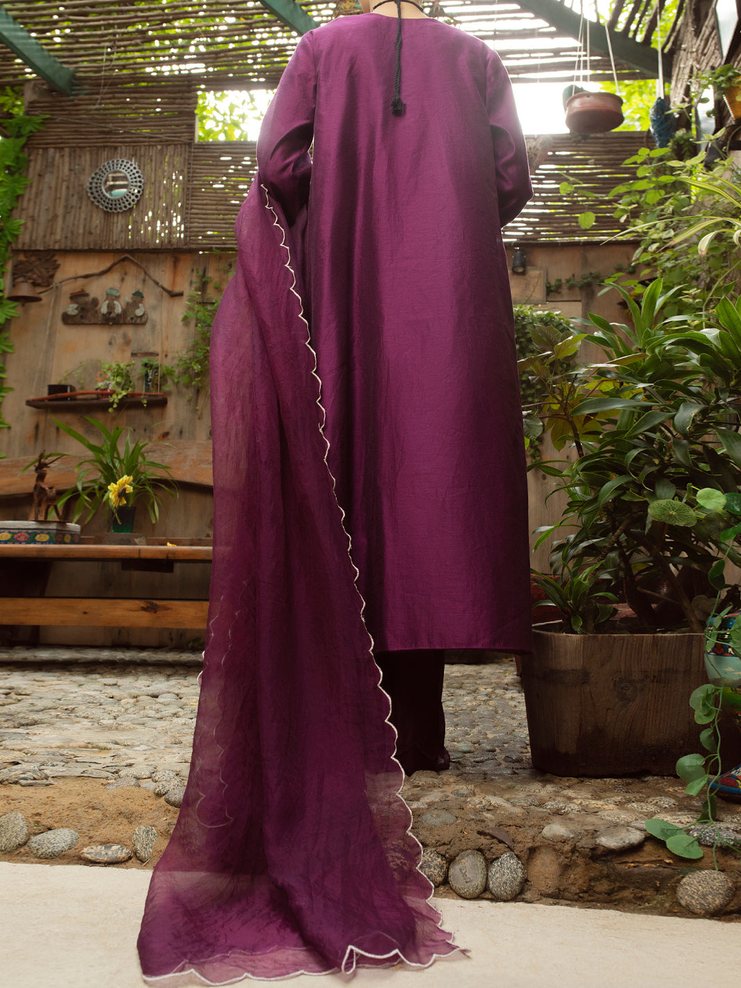 Magenta Modal 2Pc Stitched - ALCR-2PS-LKS-1069