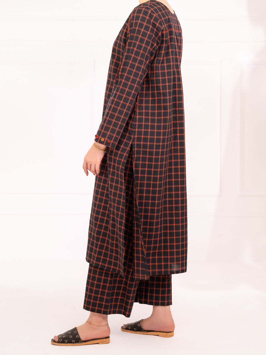 Black 2Pc Stitched - AL-2PS-LKS-1075