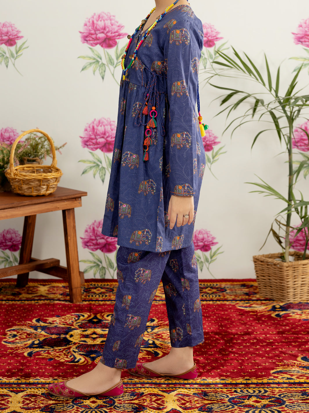 Navy Blue Lawn 2 Piece Stitched - ALT-2PS-LKS-1109 - Almirah Online
