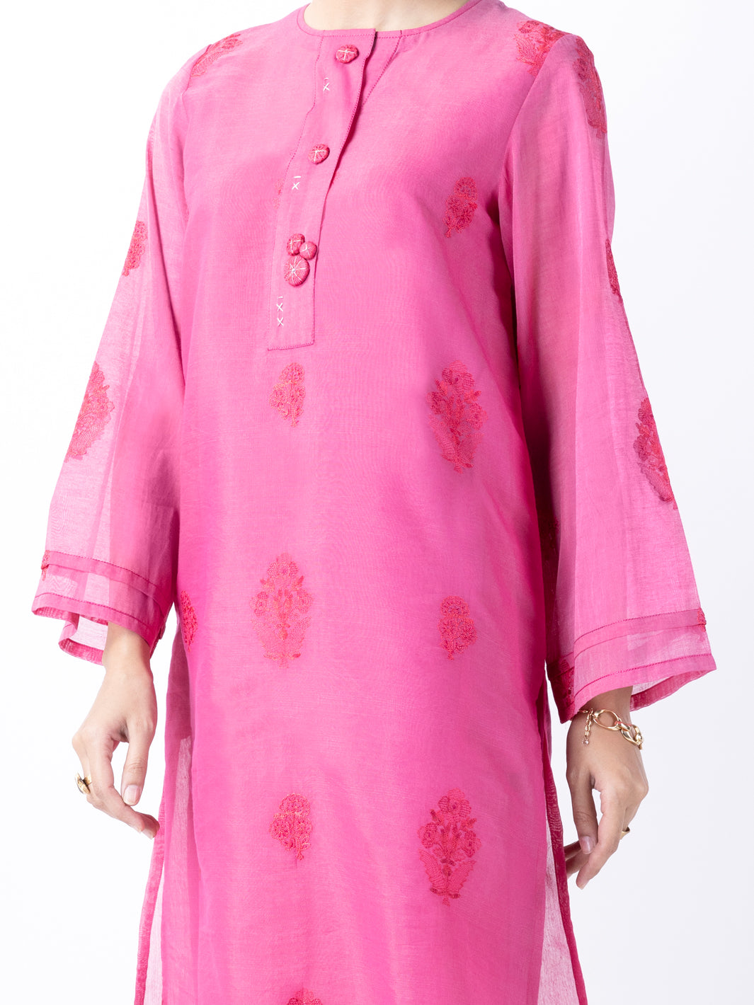 Pink Poly Cotton 2 Piece Stitched - AL-2PS-LKS-946B - Almirah Online