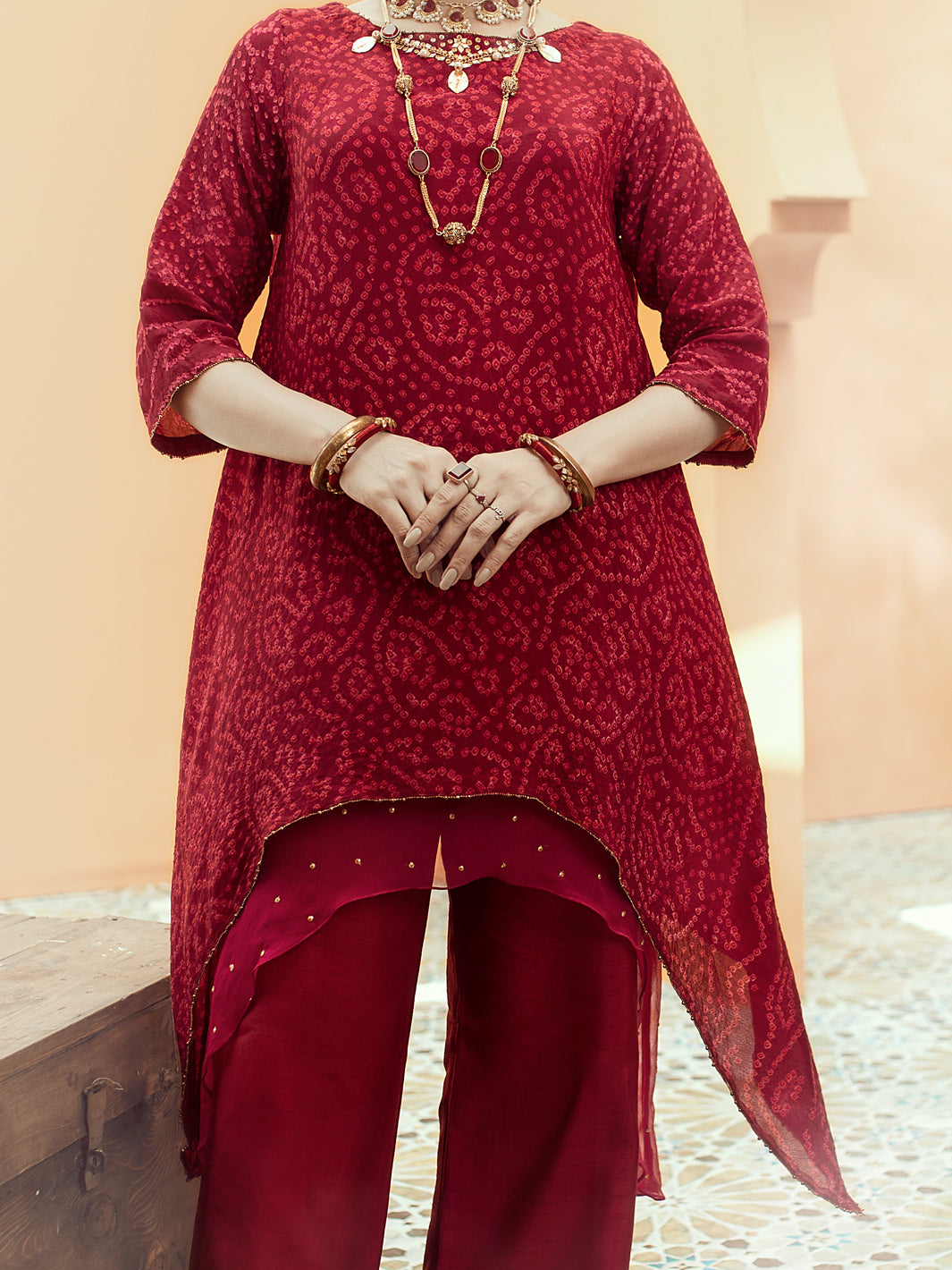 Red Georgette 2Pc Formal Stitched - AL-2PS-LS-323