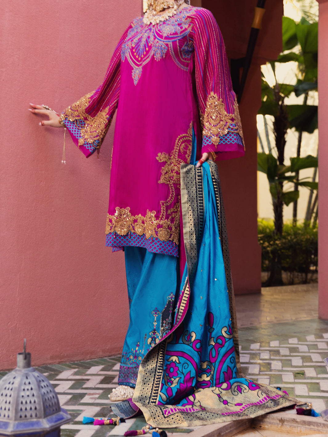 Pink Raw Silk 3 Piece Formal Unstitched - AL-3PS-LS-UN-410