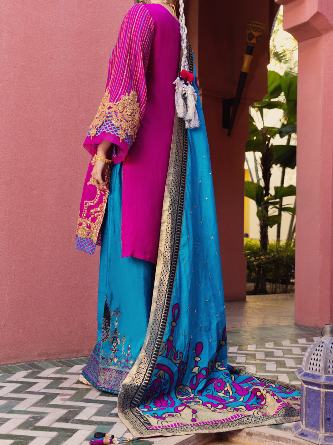 Pink Raw Silk 3 Piece Formal Unstitched - AL-3PS-LS-UN-410