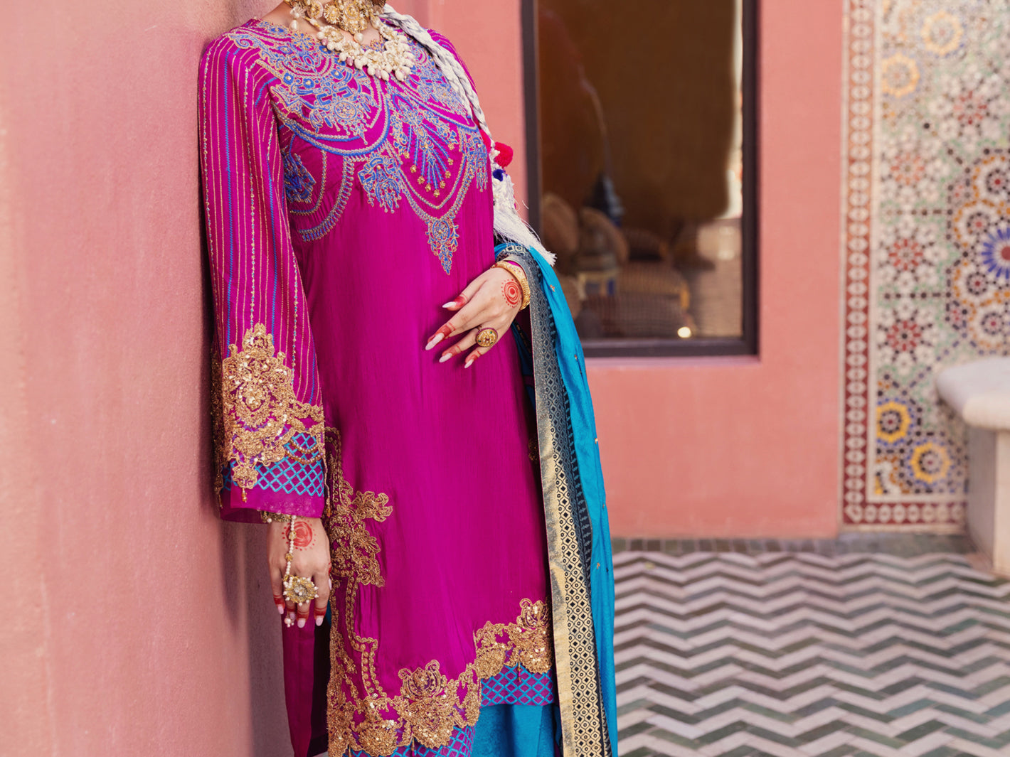 Pink Raw Silk 3 Piece Formal Unstitched - AL-3PS-LS-UN-410