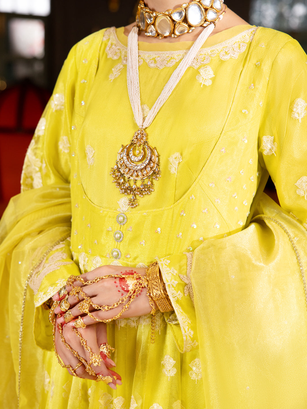 Lemon Shimmer 3 Piece Formal Stitched - AL-3PS-LS-464 - Almirah Online