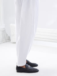 White Cotton Silk Shalwar - AL-MS-CS-1001-R1