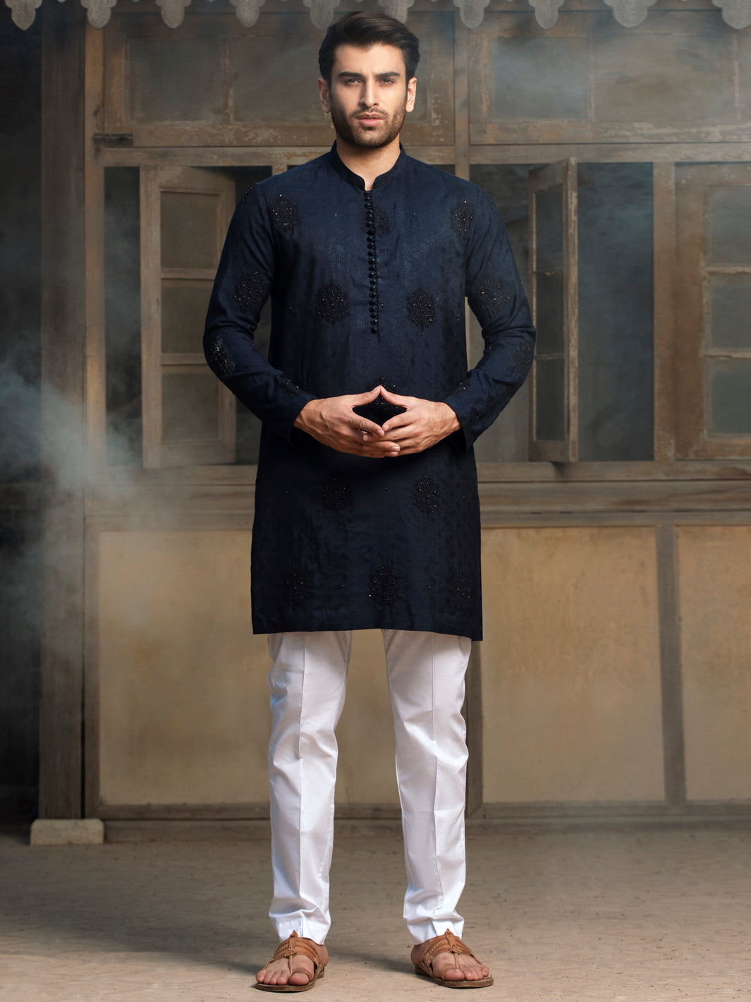 Blue Blended Formal Kurta - AL-K-SP-045
