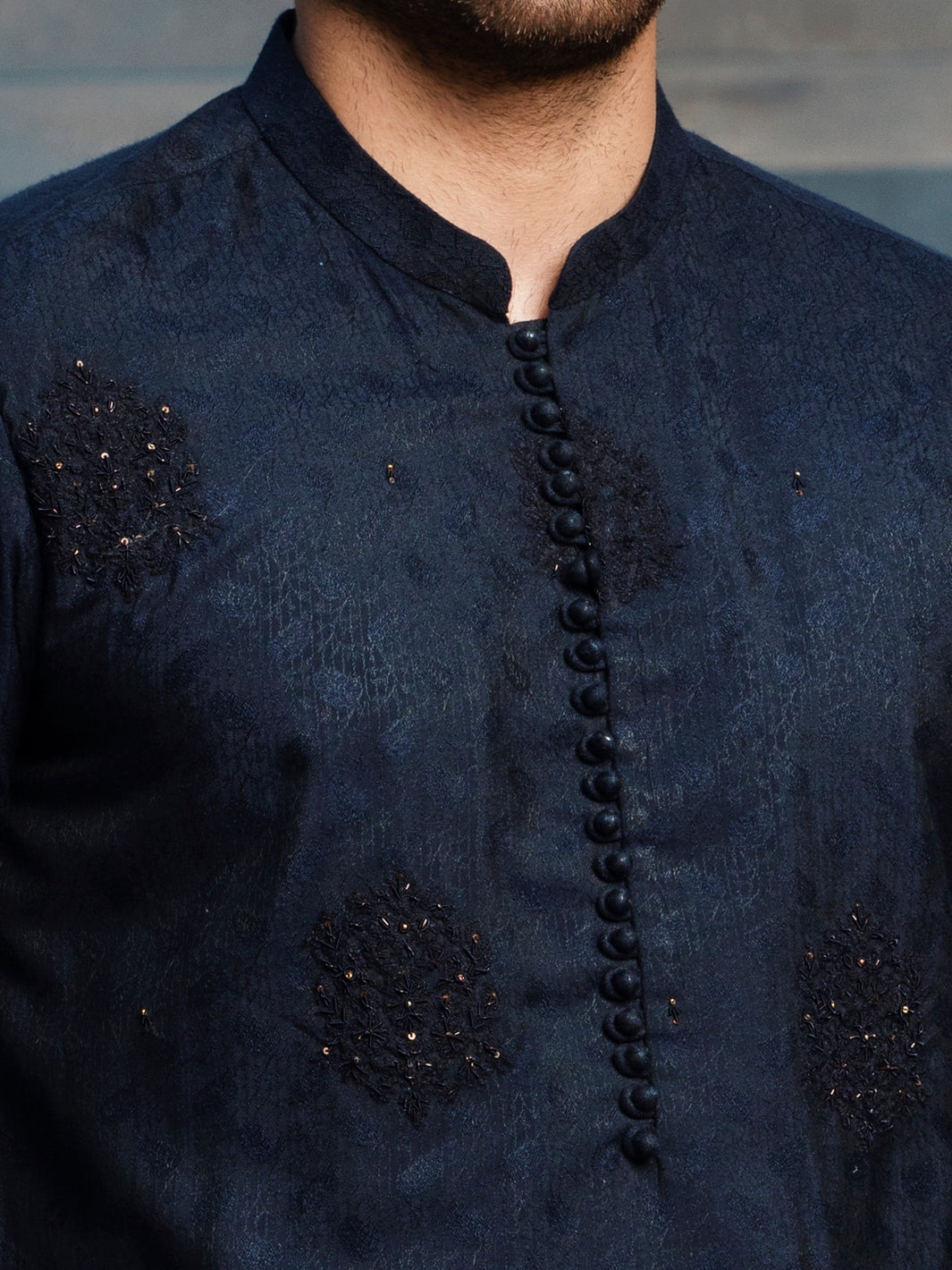 Blue Blended Formal Kurta - AL-K-SP-045
